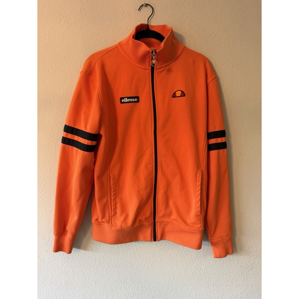 Retro style Track Jumper Jacket Ellesse Heritage Roma Top Men's Medium Orange